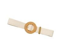 Genérico Elastic Belts For Women - Woven Straw Waist Strap | Straw Wovens Strap For Long Shirt Coat Dress Travel Commuting | Elastic Belts F0r Women | Adjustable Womens Belt With Round Buckles