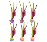 Genérico Elastic Cat Balls, interactive Bouncy Rolling Toys, Feather Cat Play Balls for Ejercise, Fun Indoor Entertainment for Kittens, Stimulating Pet Activity for Boredom Relief