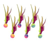 Genérico Elastic Cat Balls - Interactive Bouncy Rolling Toys with Feather for Indoor Kittens | Fun Exercise and Play for Bored Cats, Bouncy Balls for Interactive Cat Playtime