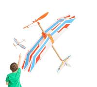 Genérico Elastic Powered Model Airplane, Lightweight Foam Glider Aircraft, Flying Toy with Long Range, Adorable Aircraft Kit, Outdoor Sport with Hand Launch, Kids Activity Set for Garden Camping