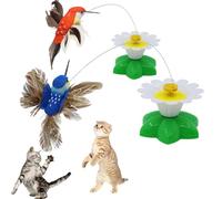 Genérico Electric Bird & Butterfly Teasing Cat Toy, Interactive Butterfly Flying Bird Cat Toy, Automatic 360° Rotating Flying Interactive Play (2PCSB)