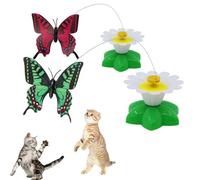 Genérico Electric Bird & Butterfly Teasing Cat Toy, Interactive Butterfly Flying Bird Cat Toy, Automatic 360° Rotating Flying Interactive Play (2PCSC)