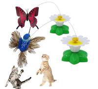 Genérico Electric Bird & Butterfly Teasing Cat Toy, Interactive Butterfly Flying Bird Cat Toy, Automatic 360° Rotating Flying Interactive Play (2PCSA)
