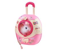 Genérico Electric Bunny Toy, Realistic Plush Rabbit Backpack Pet, ABS Interactive Walking Talking Doll with Sounds, for Girls, Boys, on Birthdays, 17 x 16 cm Size