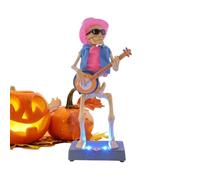 Generico Electric Dancing Skeleton Rock Band Glowing Halloween Skeleton Toy Animated Light Up Party Decoration ABS Cloth Battery Operated
