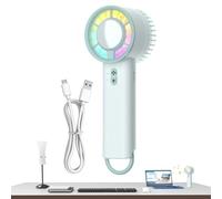 Genérico Electric Fan Portable, Handheld Travel Ventilator, Powerful 3-Speed Setting, Built-In LED Light, Ultra Quiet Motor, Perfect for Staying Cool During Outdoor Activities, Travel, Home