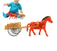 Genérico Electric Horse Carriage Toy - Walking Horse-Drawn Cart Model, Retro Desktop Decoration | Battery Operated Vintage Steed, Nostalgic Interactive Sculpture For Home Daycare