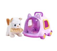 Genérico Electric Pet Plush Animal Dolls Toy - Dependable Build, Sound and Light Walking Doll | Pretend Feeding Bottle and Comb Included Robot Dog Rabbit Cat For Traveling, Living Room