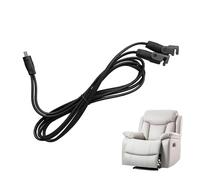 Genérico Electric Reclining Couch Cord - ABS 200cm | Recline Cable, 1 to 2 Multi-Purpose Black Cord for Couch | Electric Couchcord for Dorm Studio Home Apartment Living Room Furniture
