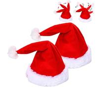 Genérico Electric Singing Dancing Plush Christmas Santa Hat - with Ball Top, Red and White Musical Hat, Funny Party Supplies for New Year (2pcs)