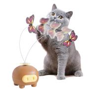 Genérico Electronic Cat Toy, Butterfly Teaser Wand, Automatic Moving Action, Battery Operated Design, Sturdy Safe Material, Ideal for All Breeds Indoor Exercise Playtime Pet Fun