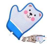 Genérico Electrostatic Pet Hair Gloves, Cat Dog Hairs Remover, 22x18cm/8.66x7.09 inches 30g Reusable Shedding Brush Mitt with Cartoon Design for Furniture Clothes Carpet Bedding Couch