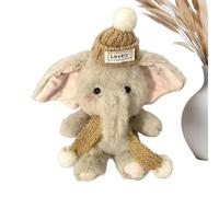 Genérico Elefante De Peluche - 12.7 cm De Altura, Muñeco Bonito Que Lleva Sombrero Y Bufanda,Juguete de Elefante Gris - para Niños Y Adultos, Decoración para Dormitorio, Sofá, Cama, Hogar Y