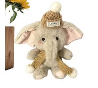 Genérico Elefante De Peluche - Muñequito Pequeño de 13cm con Gorro y Bufanda - Juguetes De Elefante Gris para Niños,para Niños Y Adultos, Decoración para Dormitorio, Sofá, Cama, Hogar Y