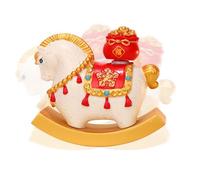 Genérico Elegant Horse Figurine - Rocking Ornament for Home Display | Resin Craft with, Compact Size for Cars, School Desk, Office Shelf, Cafe Decor, Living Room, Bedside Party Gift