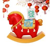Genérico Elegant Horse Figurine - Rocking Ornament for Home Display | Resin Craft with, Compact Size for Cars, School Desk, Office Shelf, Cafe Decor, Living Room, Bedside Party Gift