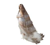 Genérico Elegant White Cathedral Bridal Veil with Comb - Simple Plain Wedding Accessory for Brides