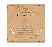 Genérico Elegante Cadena de Rosario religioso con Cruces de la Virgen María, Colgante con diseños de aleación, Ideal para Regalar o devociones, Regalo Espiritual, joyería de oración católica