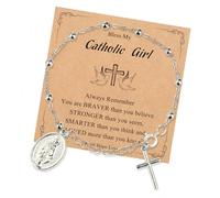 Genérico Elegante Cadena de Rosario religioso con Cruces de la Virgen María, Colgante con diseños de aleación, Ideal para Regalar o devociones, Regalo Espiritual, joyería de oración católica