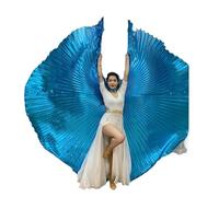 Generico Elegante traje de danza oriental semitransparente - Ropa de espectáculo para adultos con lentejuelas, Lake Blue, Adults do not split