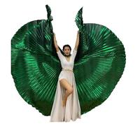 Generico Elegante traje de danza oriental semitransparente - Ropa de espectáculo para adultos con lentejuelas, verde, Adults do not split