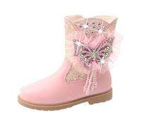 Genérico Elegantes Botas de Invierno para Niñas con Forro Polar y de Cinta Calzado Infantil Cómodo para Temporada Fría