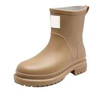 Genérico Elegantes Zapatos De Lluvia De Media para Mujer Botines Cortos Duraderos De Gruesa para Actividades Diarias Y Al Libre (Brown 40)