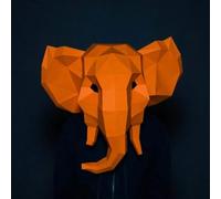 Genérico Elephant 3D Paper Head Cover DIY Origami Art Papercraft Halloween Masked Party Handmade Adult Headgear Creative Wearable Mask