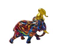 Genérico Elephant Statue - Resin Colorful Home Decoration, Medium Size Elephant Sculpture with Hand Painted Detail Resin Figurine with Vibrant Finish, Decorative Elephants Statue for Tabletop Home
