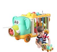 Genérico Elephants Truck Toys, Colorful Developmental Toy, Animal Shape with Interactive Parts, Reliable Preschool Learning Gear, Modern Motion Trainer with Vibrant Design, Travel Games for Girls