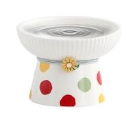 Genérico Elevated Cat Food Bowl - Raised Cat Bowls for Indoor Cats | Tilted Elevated Food or Water Bowls | 330ml Ceramic Water Bowl Cats Small Dogs Feeding Dish for Small Dog Fat Faced Cat Kitten