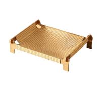 Genérico Elevated Cat Lounger - 55.6x44.5x15.5cm Wooden Pet Cot, Woven Breathable Cooling Hammock, Raised Resting, Wear Resistant Sleeping Furniture | Portable Relaxation Bed, Deck Balcony Garde