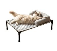 Genérico Elevated Dog Bed - Iron Flannel Material 66x45x17cm Removable Portable Pet Cot - Breathable Raised Puppy Rest - For Indoor Outdoor Dogs Under 15kg All Seasons Use