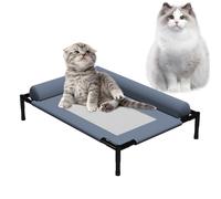 Genérico Elevated Outdoor Dog Bed - Medium Elevated Outdoor Dog Bed | Removable Pet Furniture | Outside with Pillow and Breathable Mesh For Cat Indoor Camping Patio Sunbathing Travel Training