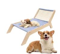 Genérico Elevated Pet Hammock, Wooden Cat Scratcher Lounger Beach Chair