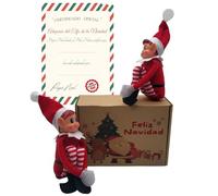 Genérico Elfos Traviesos Navidad con Certificado De Adopción Elfo Navidad y Elfa Incluidos en Caja Regalo Personalizable Duende Navidad Travieso para Jugar y Hacer Travesuras
