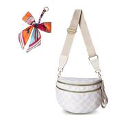 Genérico Elysir Crossbody Bag, Elysir Crossbody Bag for Women, Double Pockets With Large Capacity, Adjustable Shoulder Strap (beige checkered)