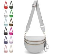 Genérico Elysir Crossbody Bag for Women, Adjustable Shoulder Strap, Waterproof Oxford Cloth, Double Pockets for Travel and Everyday (Gray)