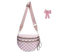 Genérico Elysir Crossbody Bag for Women, Double Pockets with Large Capacity, Checkered Bum Bag Crossbody, for Travel and Everyday (05)
