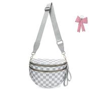Genérico Elysir Crossbody Bag for Women, Double Pockets with Large Capacity, Checkered Bum Bag Crossbody, for Travel and Everyday (18)