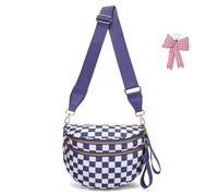 Genérico Elysir Crossbody Bag for Women, Double Pockets with Large Capacity, Checkered Bum Bag Crossbody, for Travel and Everyday (04)