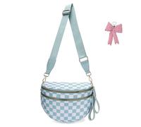 Genérico Elysir Crossbody Bag for Women, Double Pockets with Large Capacity, Checkered Bum Bag Crossbody, for Travel and Everyday (10)