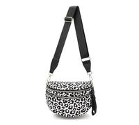 Genérico Elysir Crossbody Bag, Roomie Bum Bag, Adjustable Shoulder Strap, for Women, Double Pockets With Large Capacity (black and white leopard print)