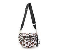 Genérico Elysir Crossbody Bag, Roomie Bum Bag, Adjustable Shoulder Strap, for Women, Double Pockets With Large Capacity (coffee and white pattern)