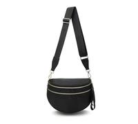 Genérico Elysir Crossbody Bag, Roomie Bum Bag, Adjustable Shoulder Strap, for Women, Double Pockets With Large Capacity (black)