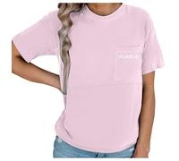 Genérico Embarazadas Navidad Camisas cómodas de Lactancia para Mujer, Tops de Lactancia con Cremallera para mamá, Ropa de Embarazo desgastada con Bolsillo Padre Camiseta (Light Purple, XL)