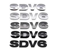 Genérico Emblema for Maletero Trasero de Coche con Letras Negras cromadas en ABS 3D SDV6 SDV8 TDV6 TDV8(SDV6,Chrome Silver)