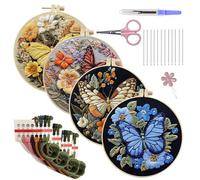 Genérico Embroidery Kit - Yarn Cloth 20cm 450g | Cross Kits With Yarn And Cloth | Butterfly Creative Colorful Learning Entertainment Practice For School Project Women Men Youth Family Friend