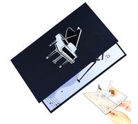 Genérico Emergente 3D Piano - De Felicitación Exclusiva Con Motivo Musical De Cumpleaños Divertida De Felicitación Que Incluye Sobre De Notas | Ideal Para Graduación