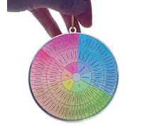 Genérico Emotion Wheel Keychain - 8.2x3cm Acrylic Mental Health Double Sided | Emotion Wheel Chart Keychain | For Daily Outing Personal Exploration Backpack Handbag Rearview Mirror